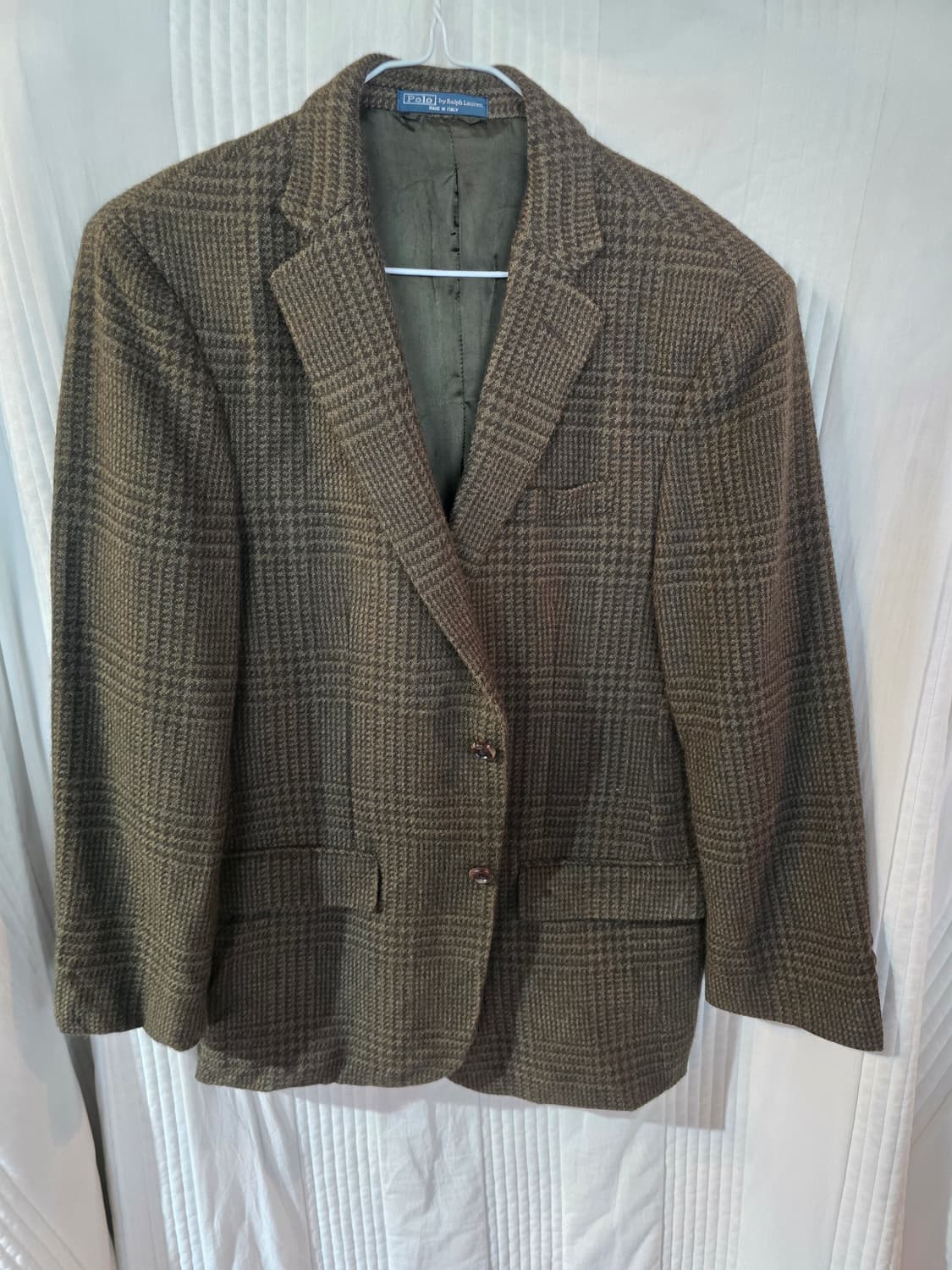 폴로  랄프로렌 체크 블레이저 이태리 모100프로 자켓 상품이미지2