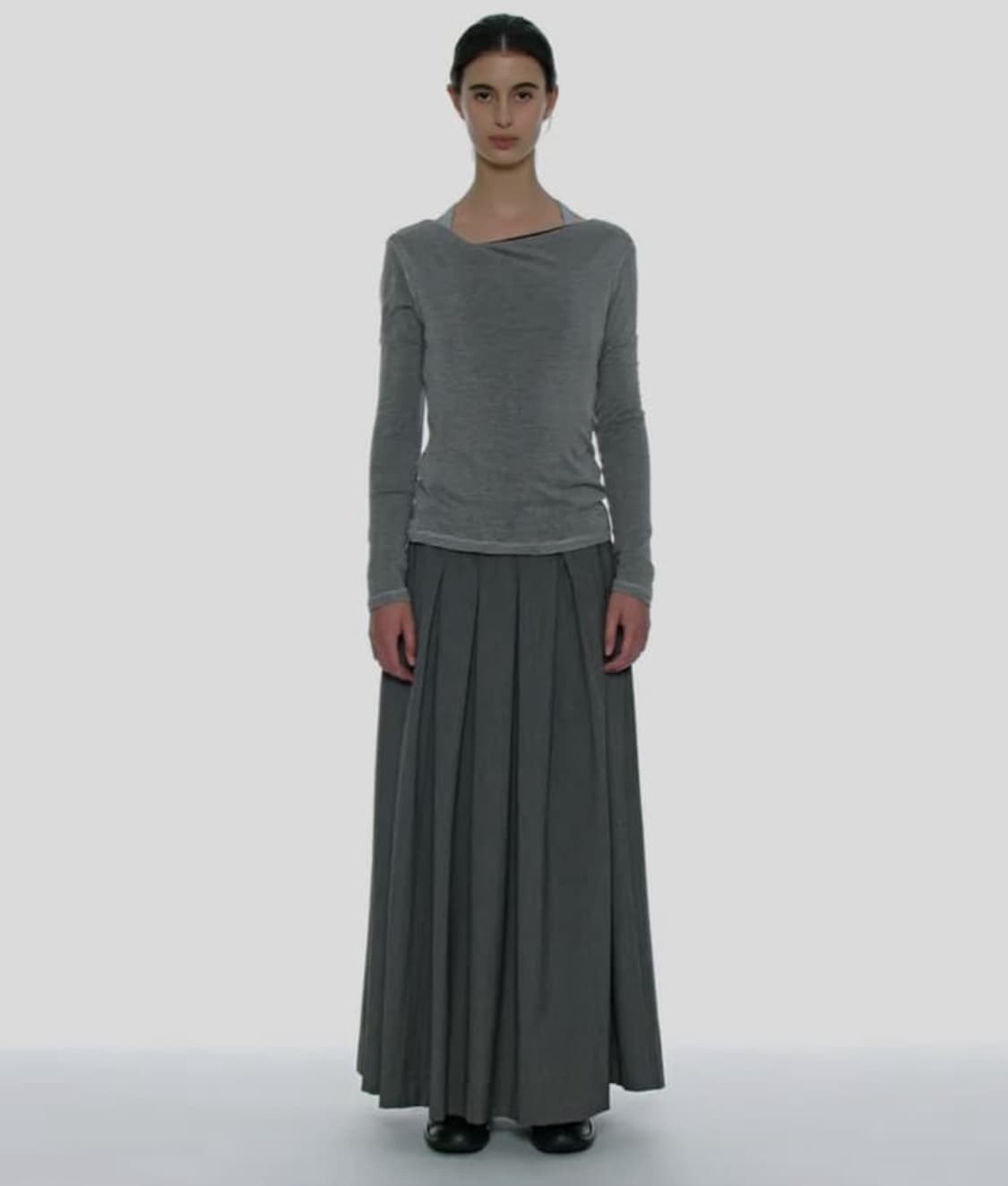 파르티멘토우먼 CUT OFF GATHERING 플리츠 스커트  상품이미지1