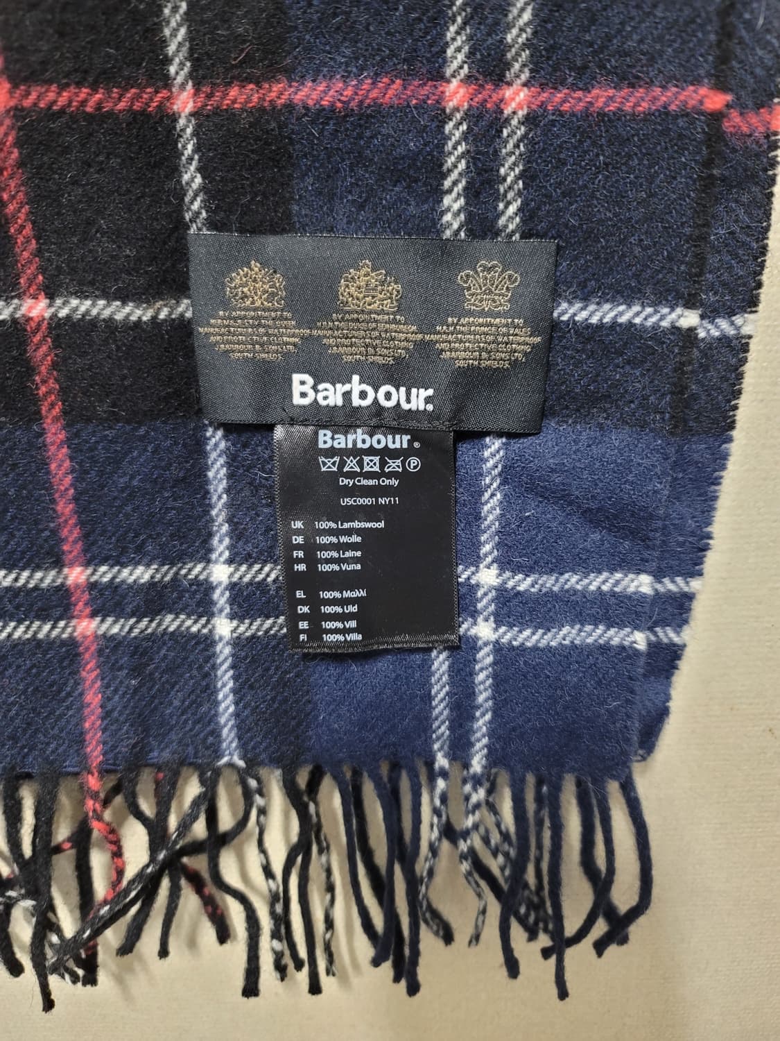 바버 네이비 타탄체크 머플러 상품이미지4