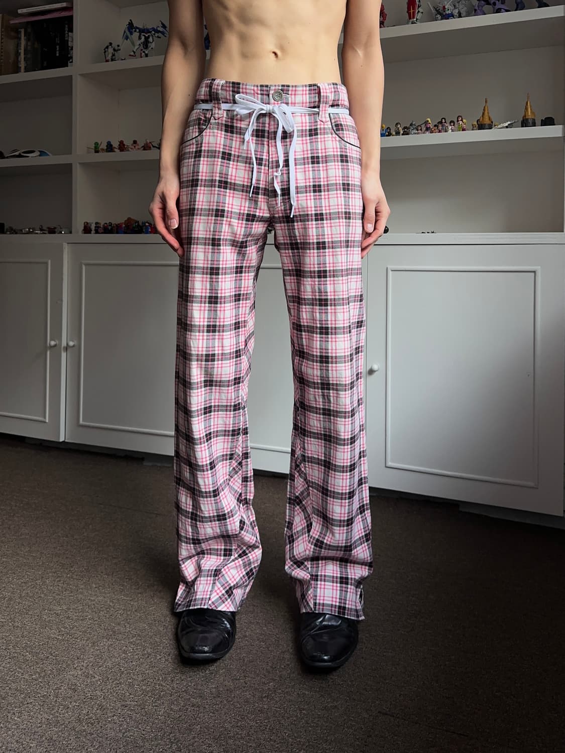 Oakley 체크 플레어 팬츠 상품이미지4