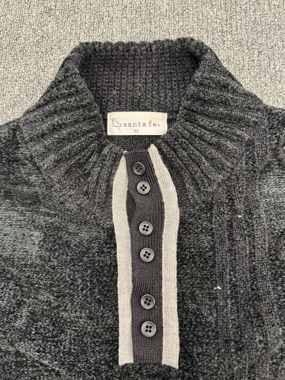 OS)Santa fe 빈티지 패턴 하프버튼 니트 상품이미지6
