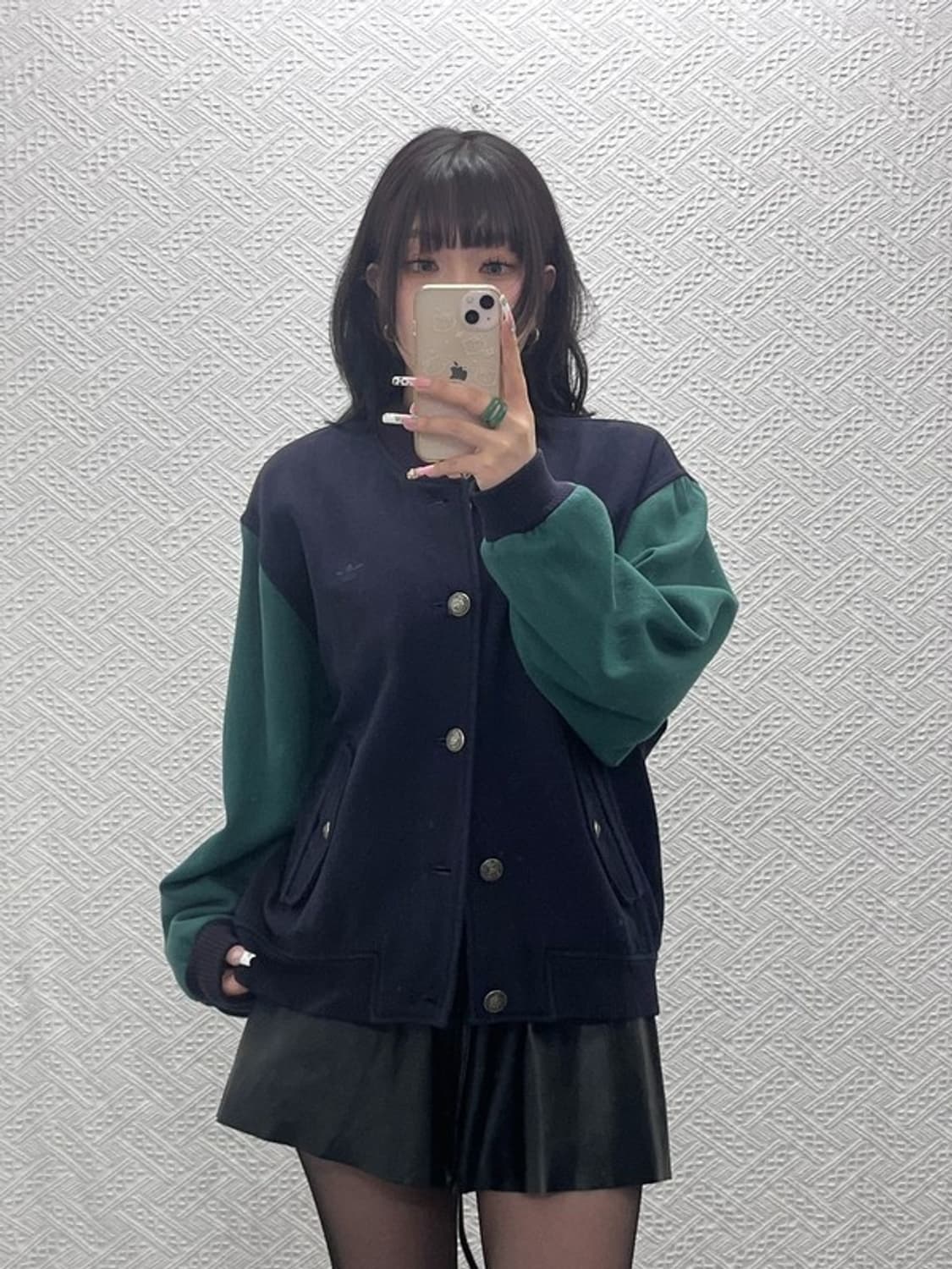 아디다스 레트로 90's 딥그린 배색 바시티 자켓 105 C11140 상품이미지2