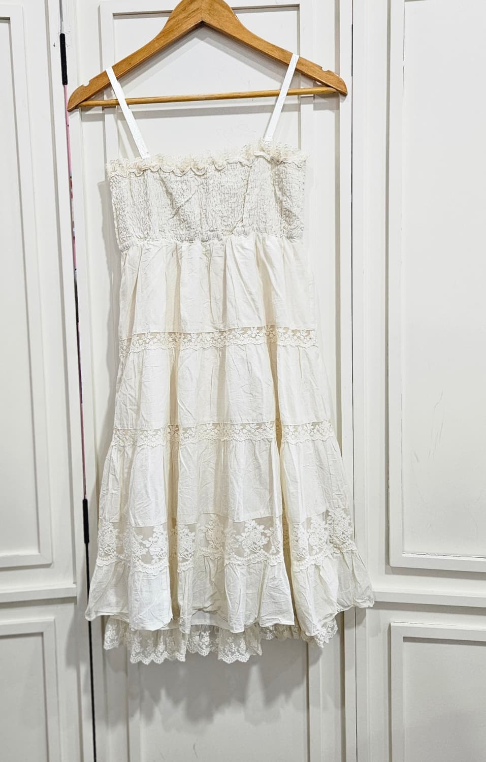 0327(LEST ROSE) 아이보리 레이스 레이어드 원피스 상품이미지6