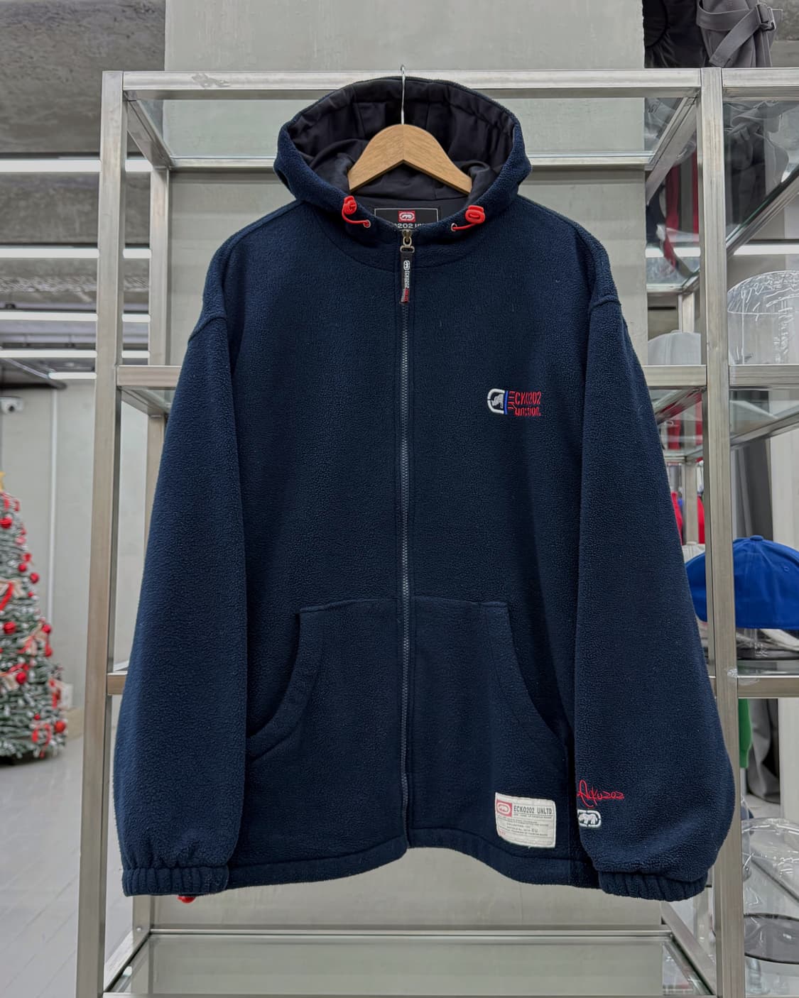 에코 언리미티드 00s 백로고 플리스 자켓 네이비 상품이미지5