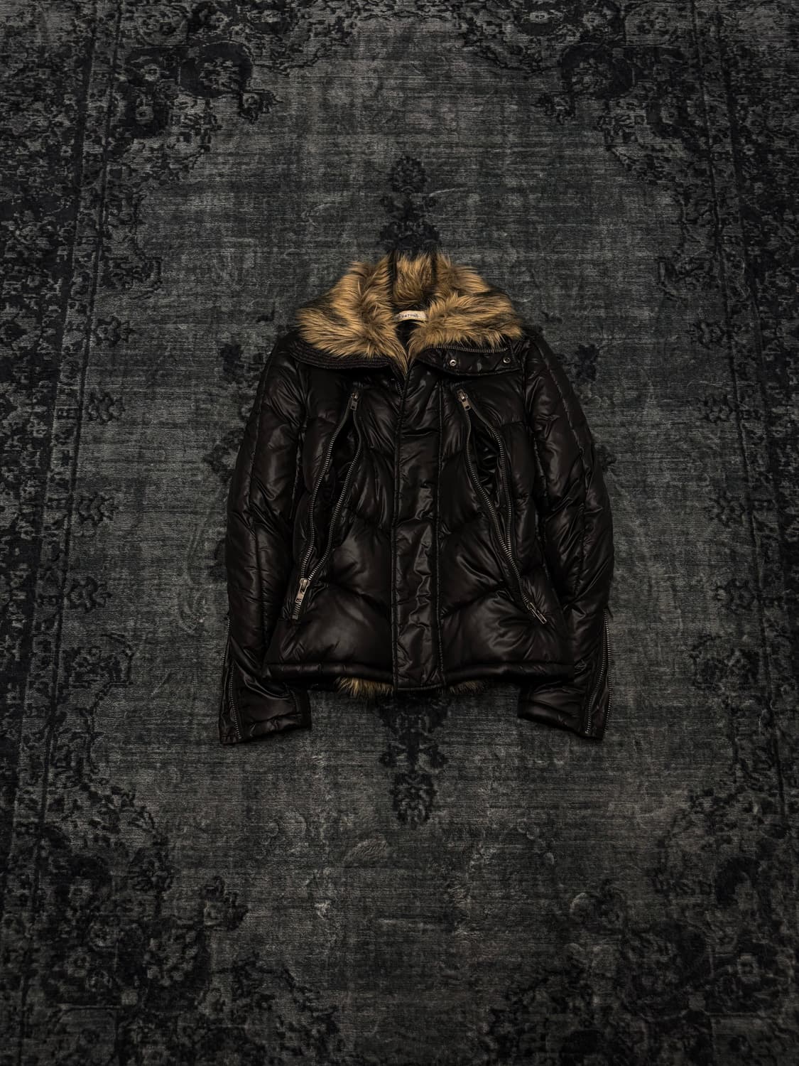 Varosh 00s zipper gimmick fur down jacke 상품이미지1