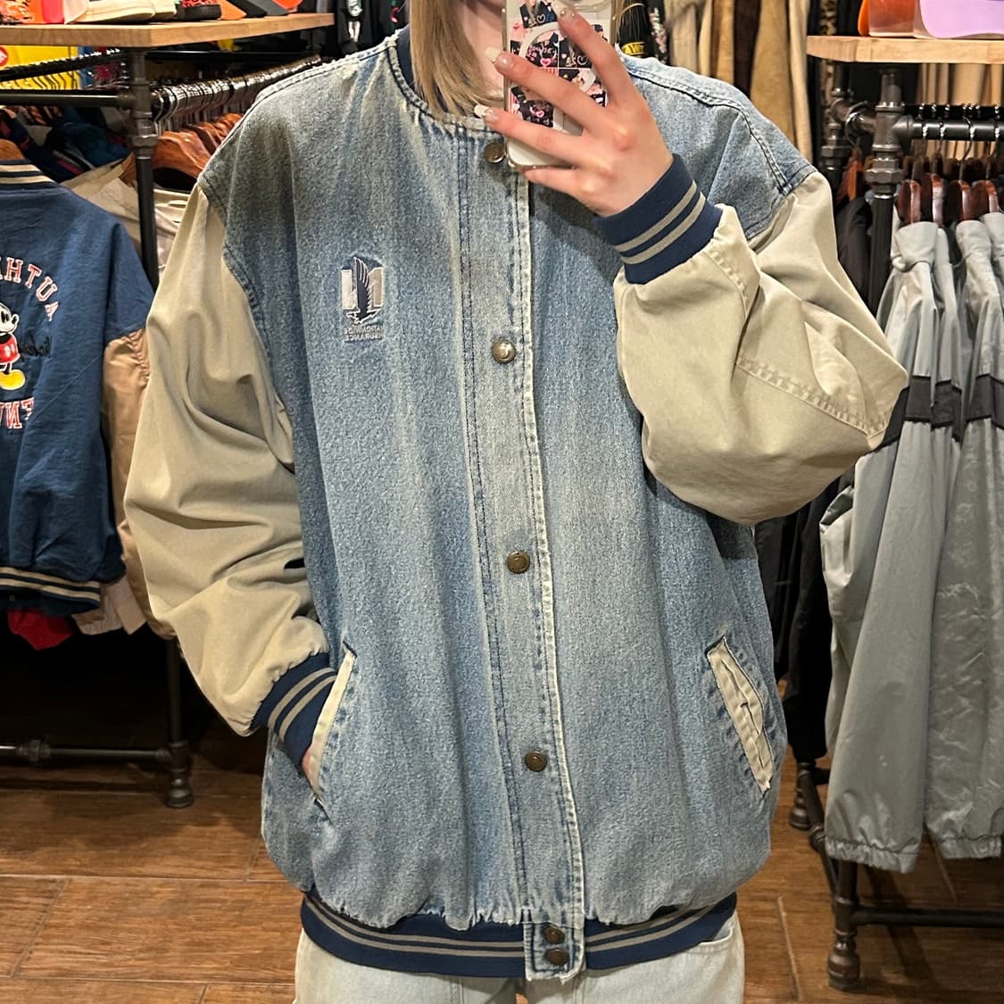 [HI] VTG 데님 바시티 자켓 연청 상품이미지2