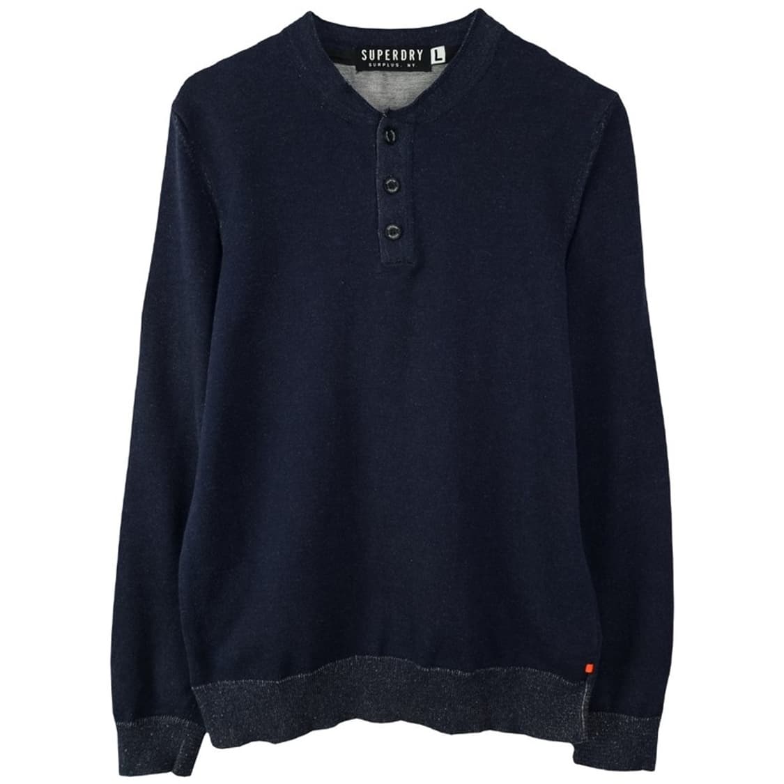 [슈퍼드라이] 슬림핏 헨리넥 맨투맨 네이비 M19722 상품이미지2