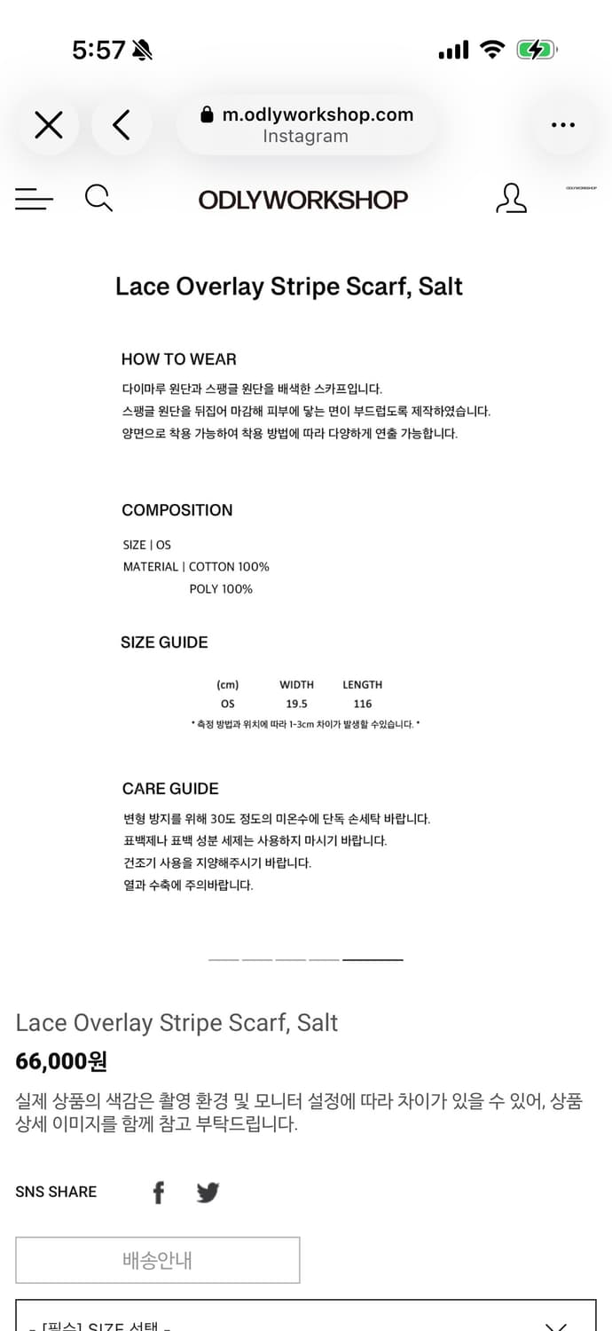 Odlyworkshop Lace Overlay Stripe Scarf,  상품이미지3