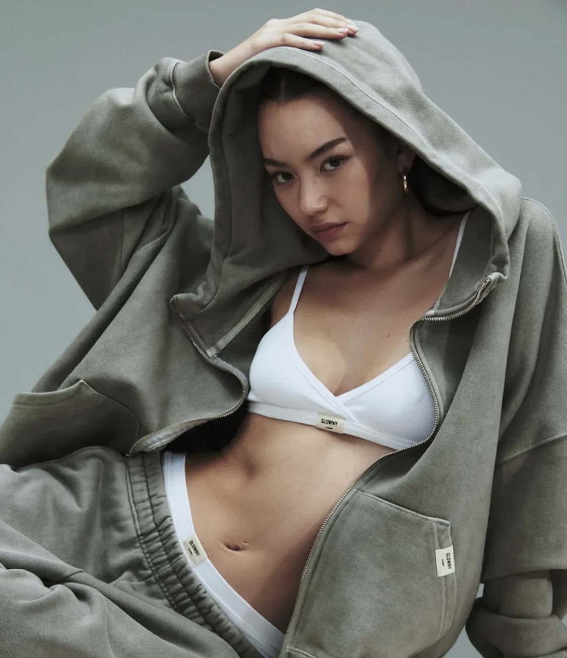 글로니 클래식 워시드 후드집업 그레이 상품이미지1