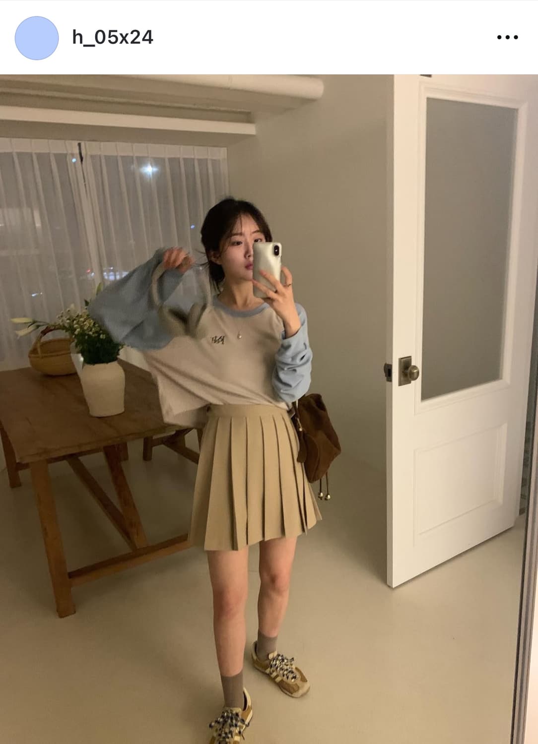 버터엣스카이 플레인 플리츠 스커트 (베이지) 상품이미지3