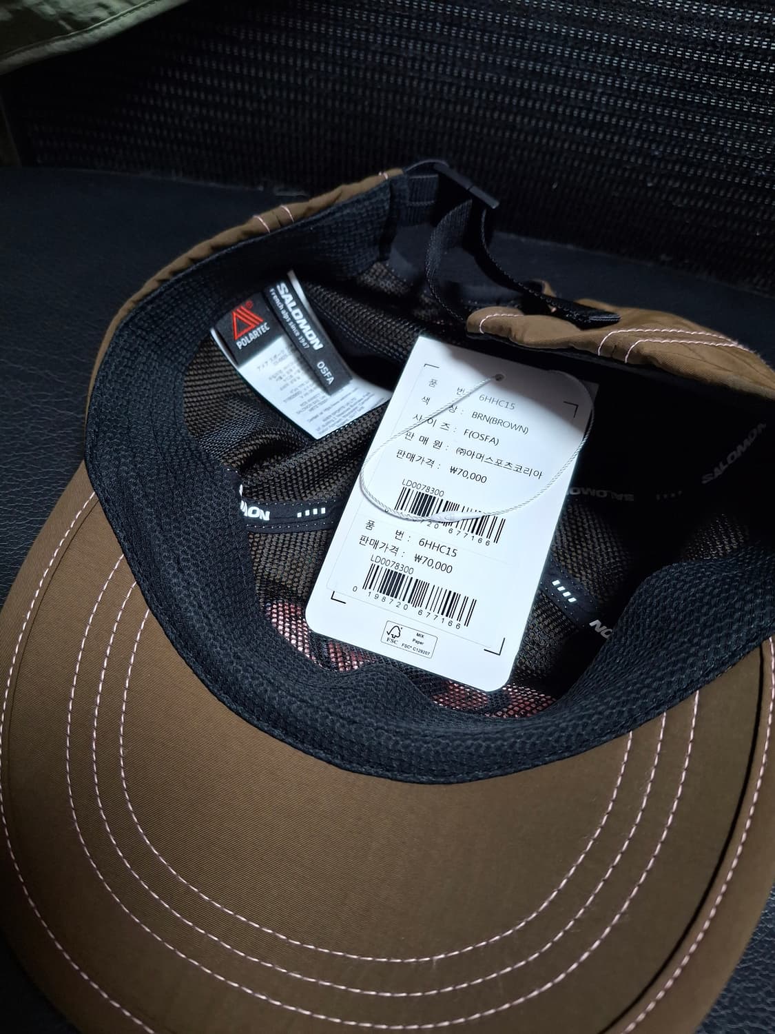 살로몬 6패널 볼캡 브라운 상품이미지2