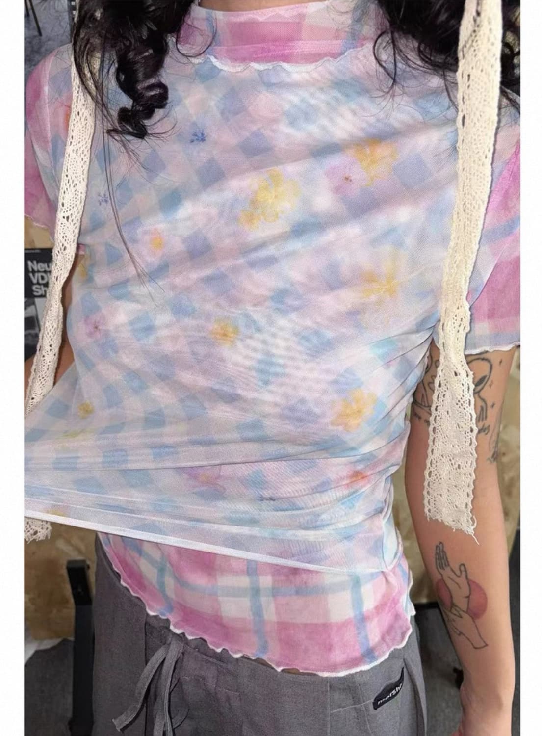 타오바오 local aliens 망사 티셔츠 L사이즈 상품이미지2