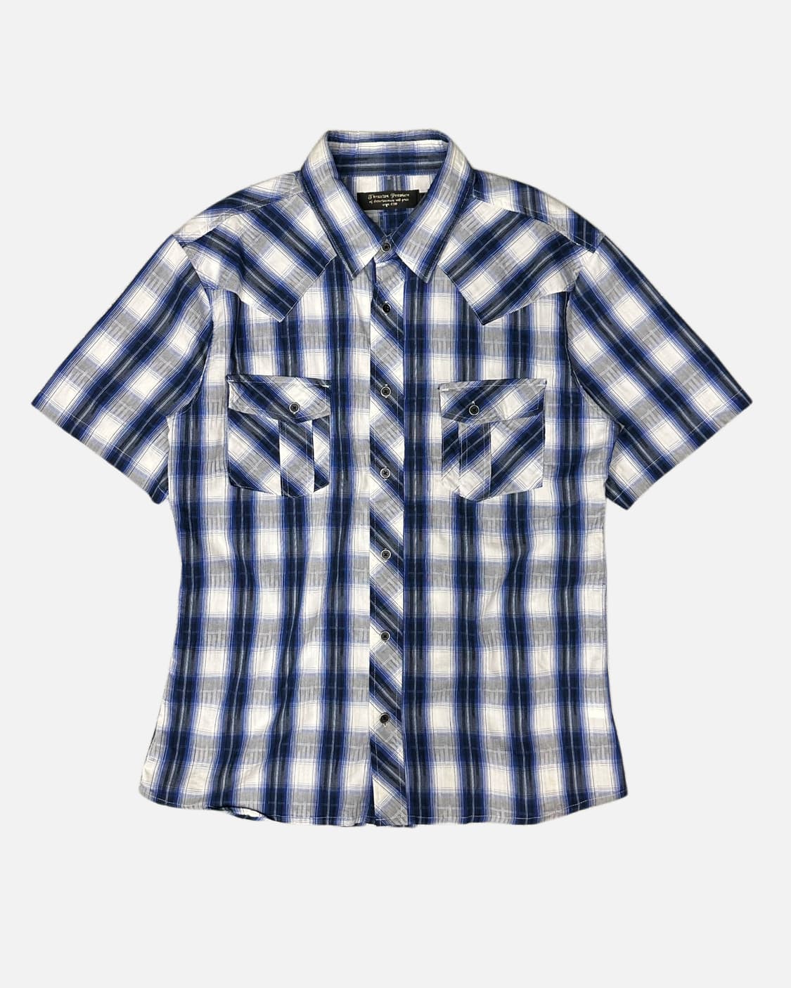 THRUXTON blue check texture western shir 상품이미지1