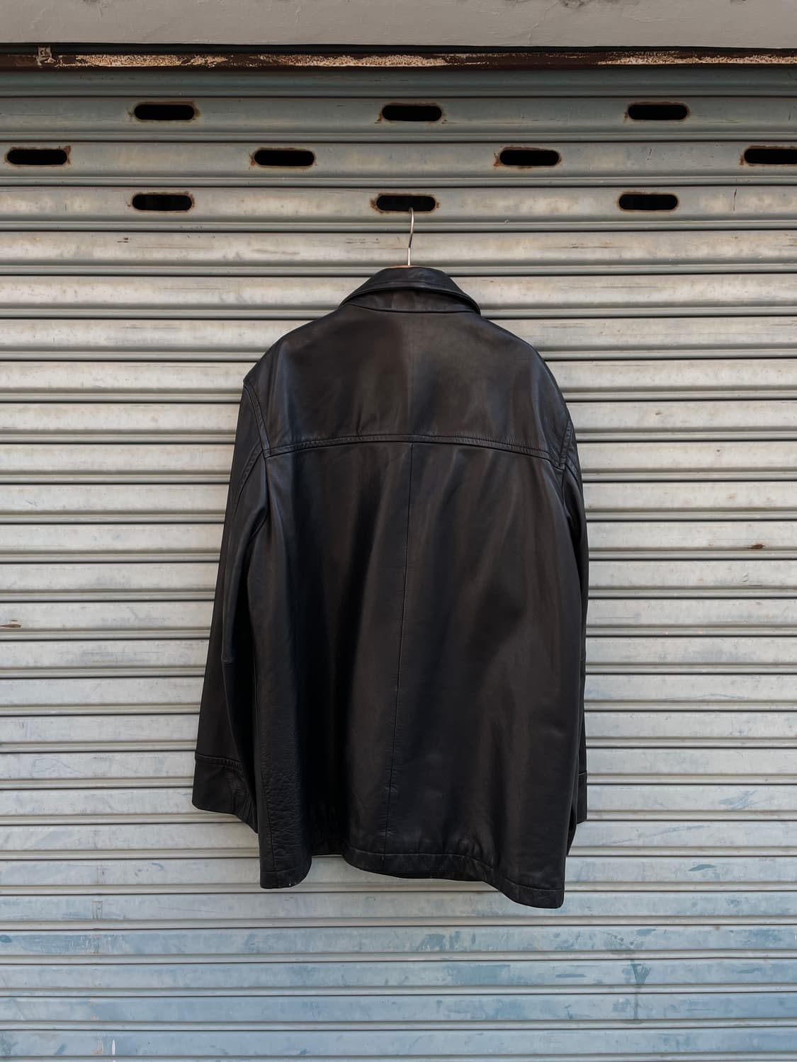 00s Old GAP Leather Black Car Coat 상품이미지6