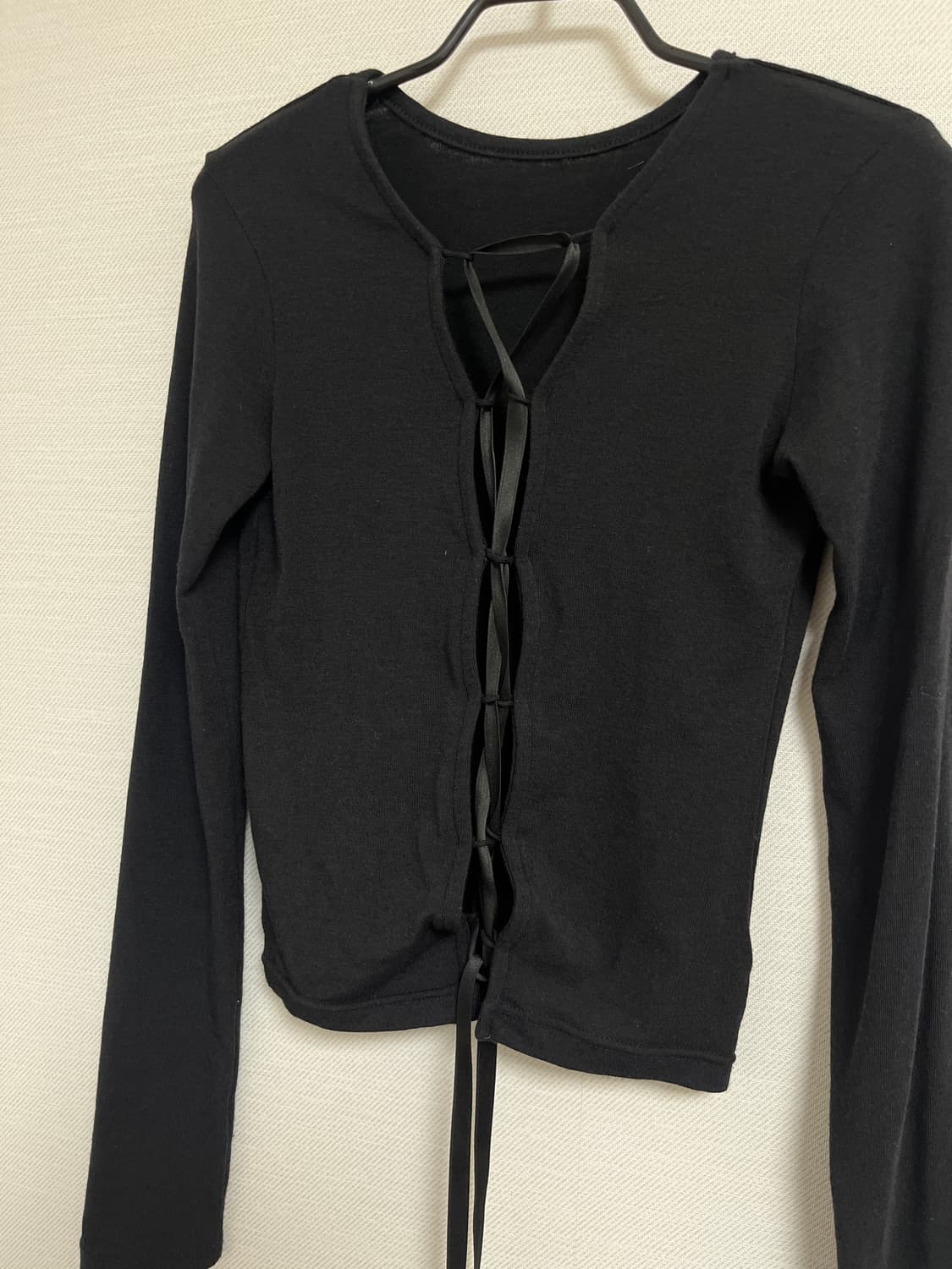 백리스 리본 코르셋 긴팔티 상품이미지3