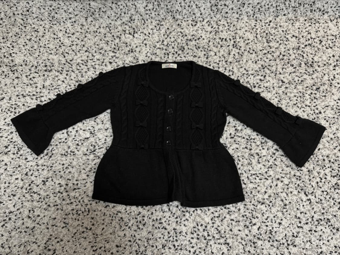 빈티지 리본 니트 블랙 상품이미지1