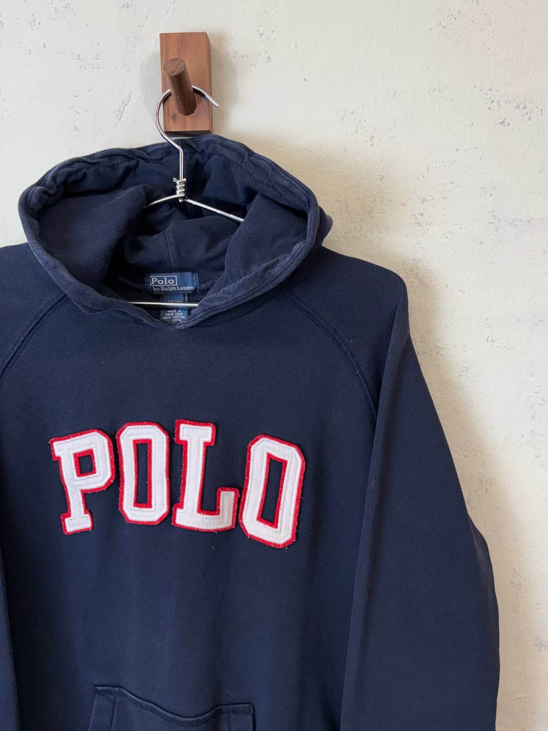 폴로랄프로렌 빈티지 보이즈 스펠 로고 후드티 네이비 상품이미지2