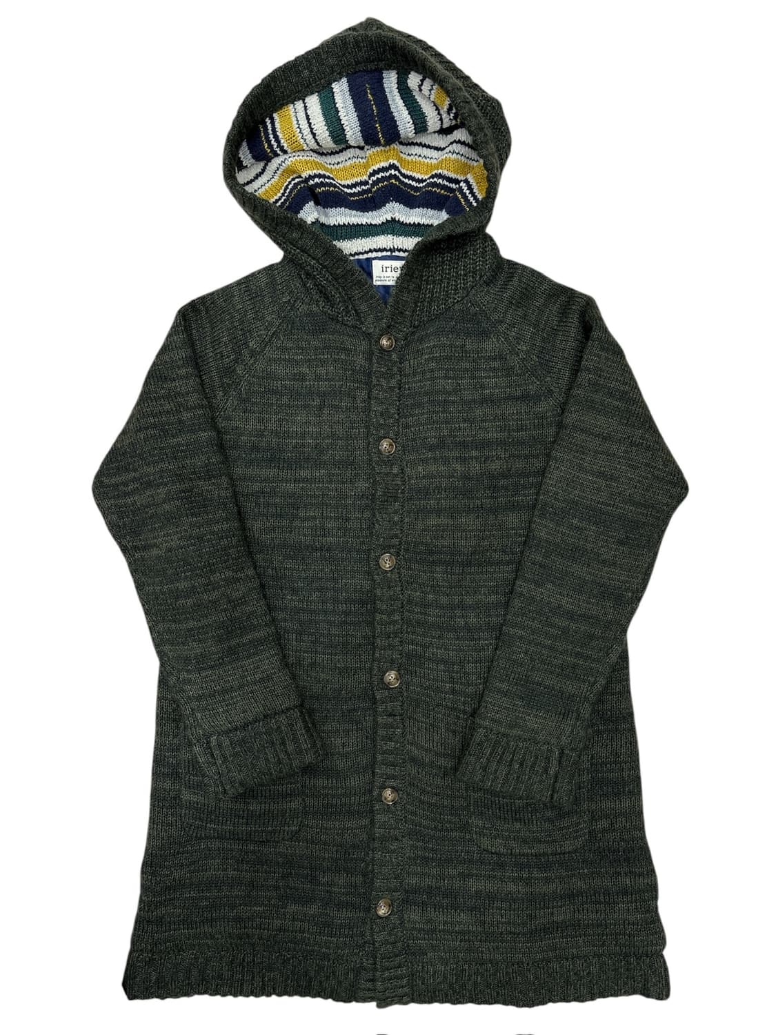 포인트 니트 후드 롱 가디건 상품이미지5