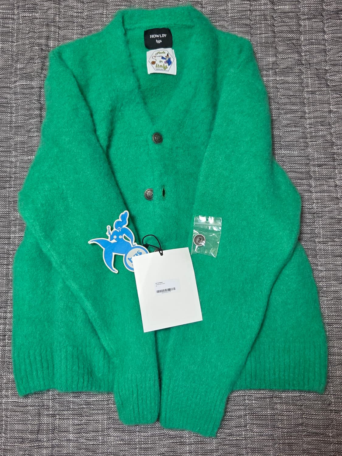 (새제품) 하울린 모헤어 알파카 가디건 그린 XL 상품이미지3
