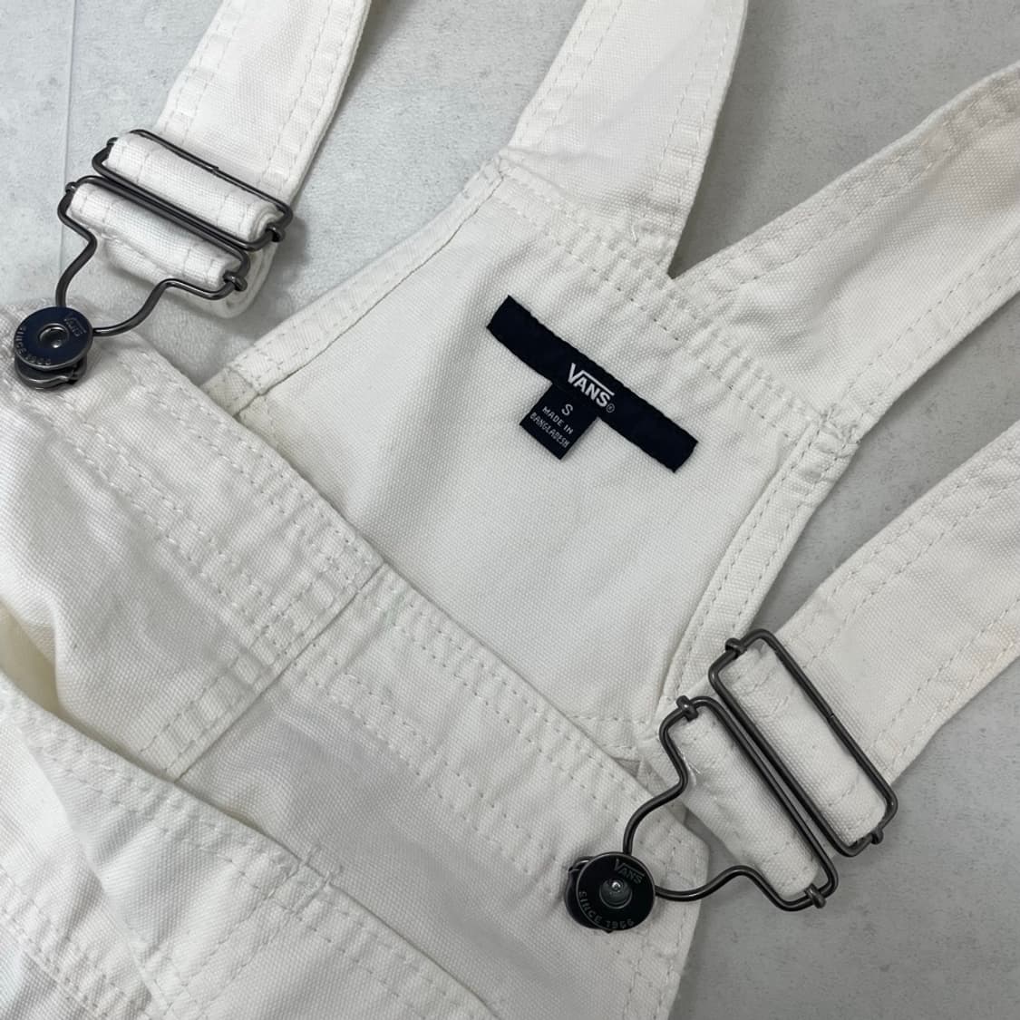 반스 VANS 아이보리 멜빵 오버올 팬츠 S 상품이미지2