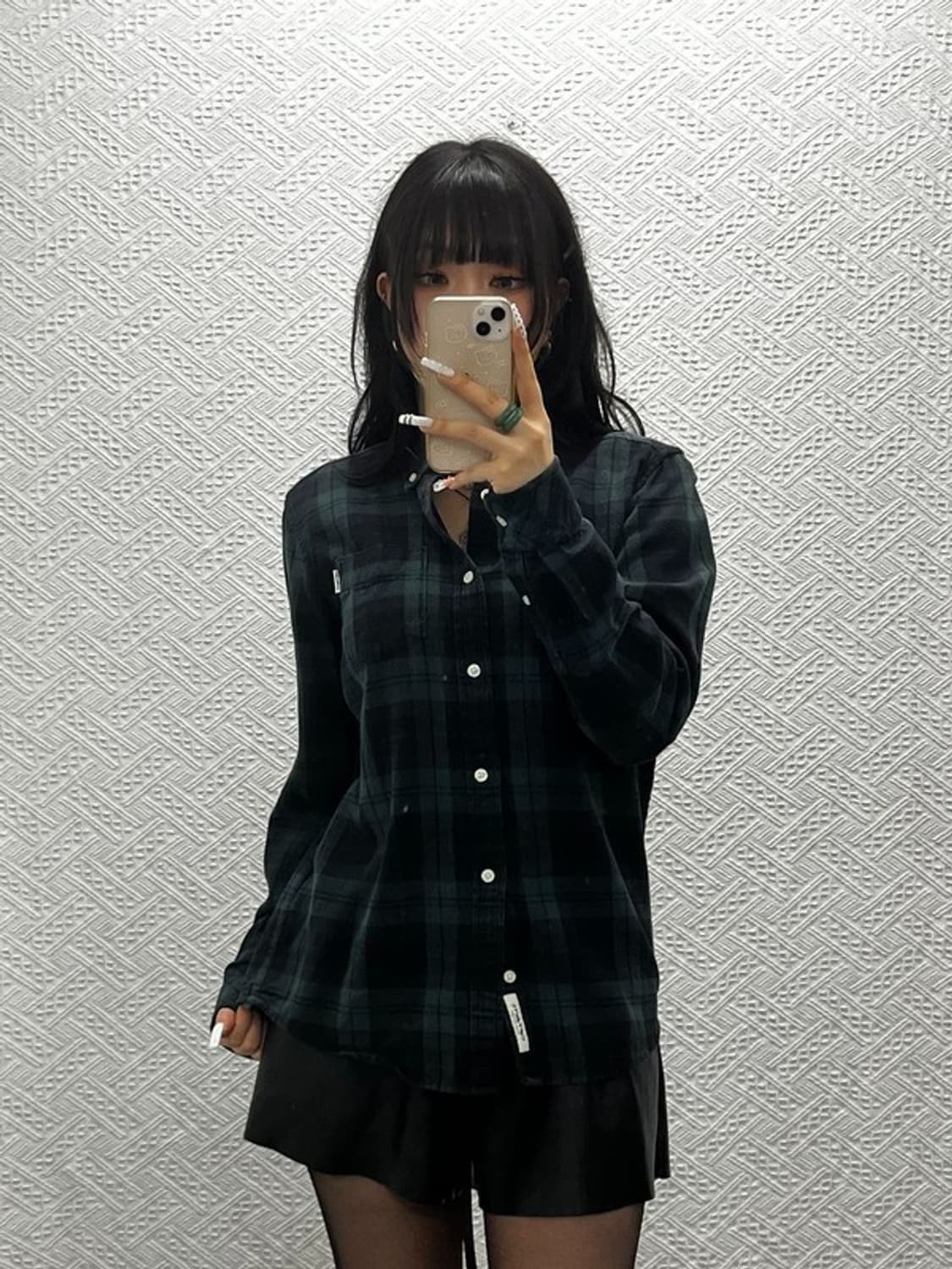 칼하트 WIP 빈티지 레트로 타탄체크 딥그린 셔츠 S C10873 상품이미지2