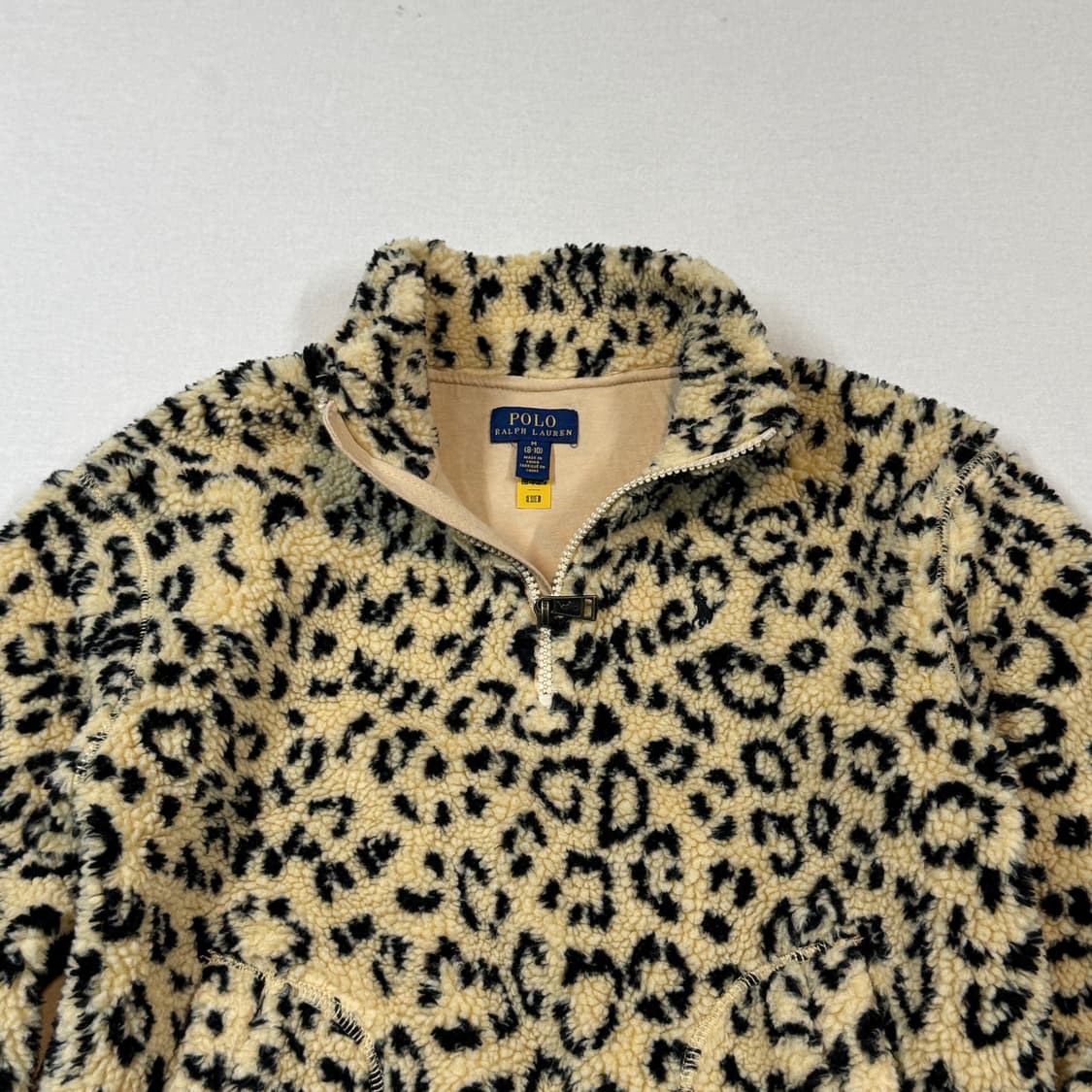 M) 폴로 랄프로렌 아동용 키드 레오파드 털 후리스 집업 상품이미지3