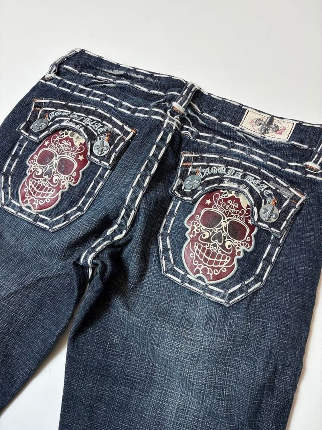 라구나비치00'sY2K 펑크데드스탁스컬 자수데님팬츠PN88308831 상품이미지1