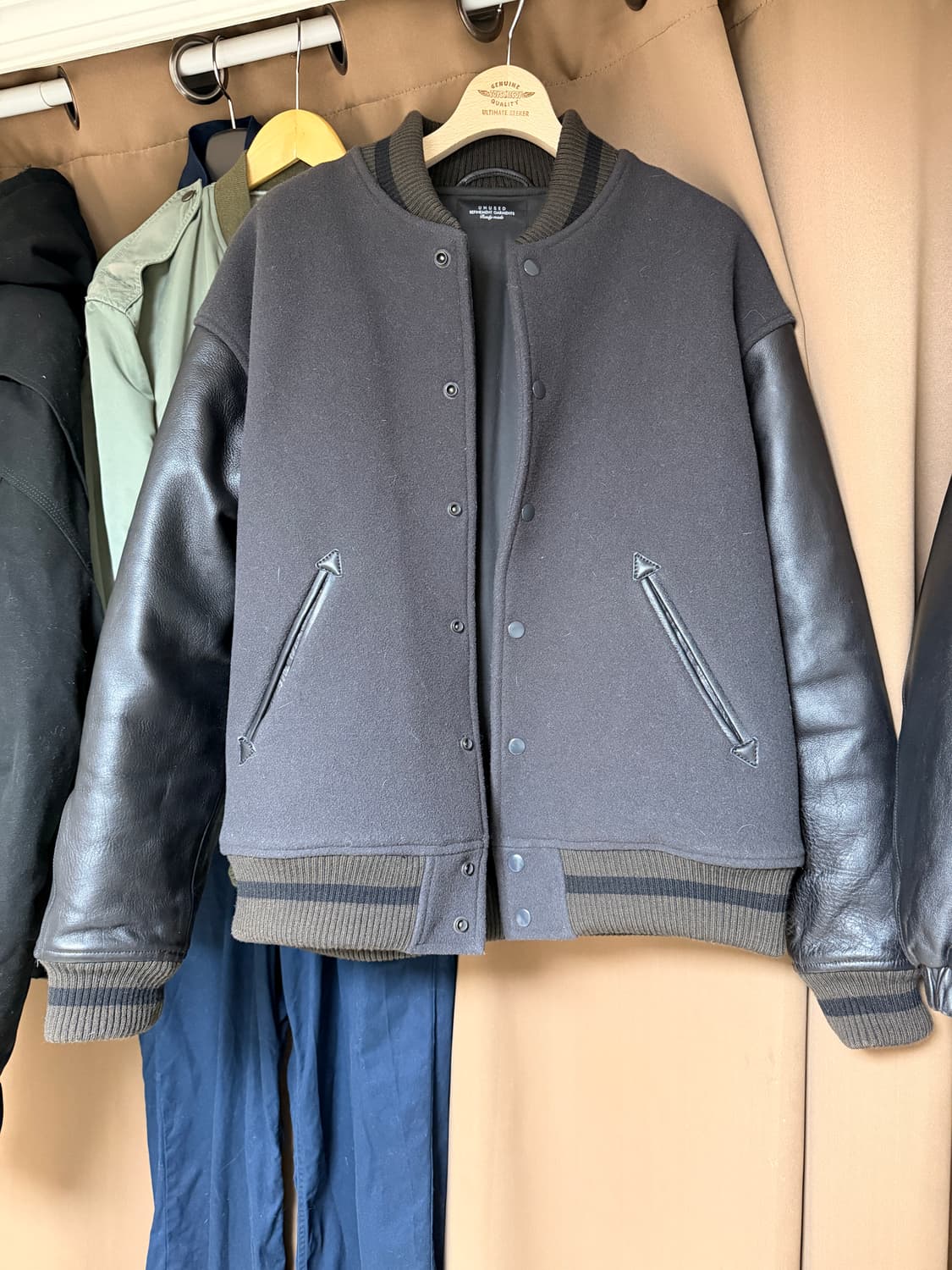 언유즈드 unused 바시티 봄버 상품이미지1