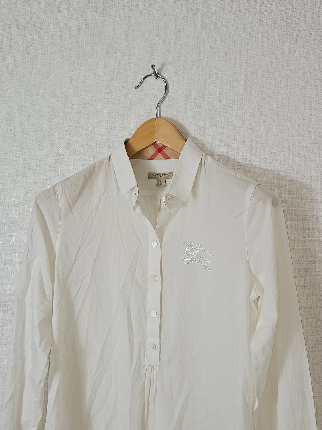버버리 브릿 BURBERRY 롤업 셔츠 하프버튼 자수로고 S (정품) 상품이미지2