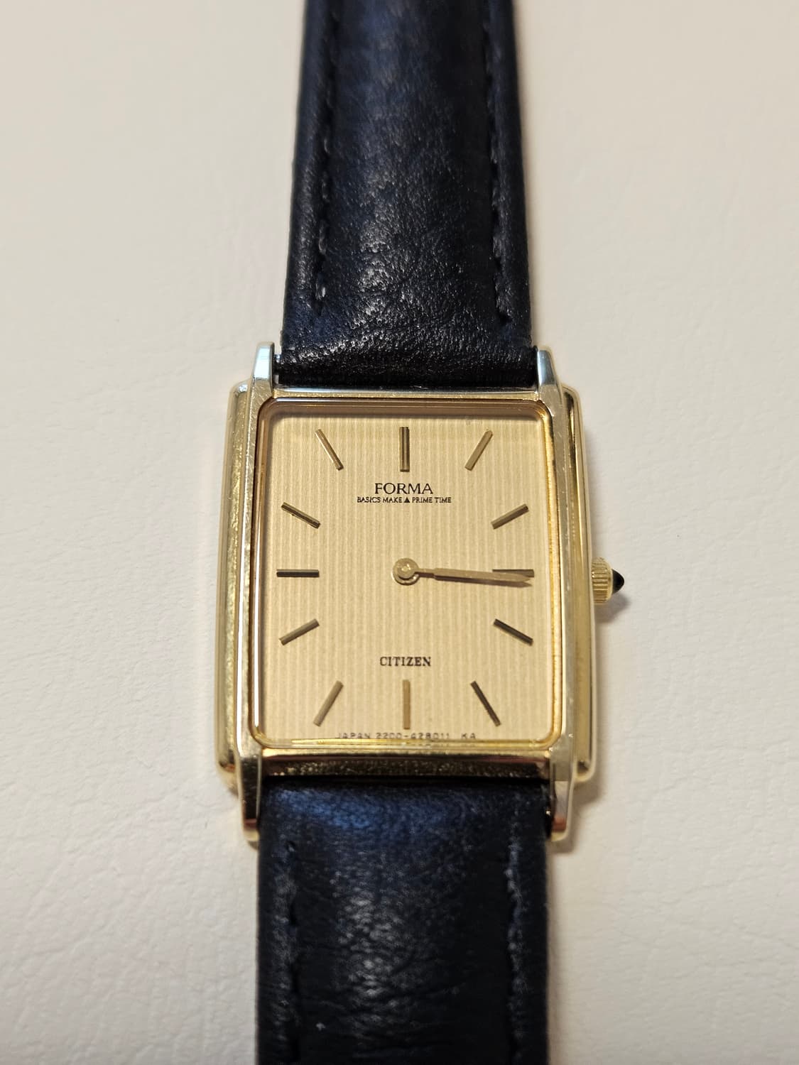빈티지 시티즌 Forma 금장 사각 가죽 시계(여성용) 상품이미지3