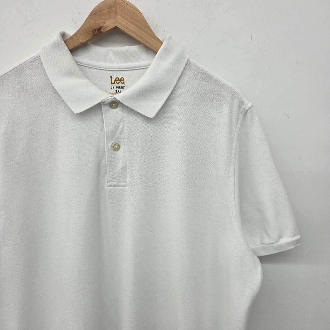 Lee 리 유니폼 반팔 폴로티 화이트 남2XL 상품이미지2