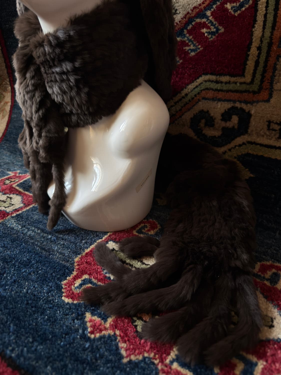 Rex Rabbit Fur Ushanka muffler hoodedHat 상품이미지6