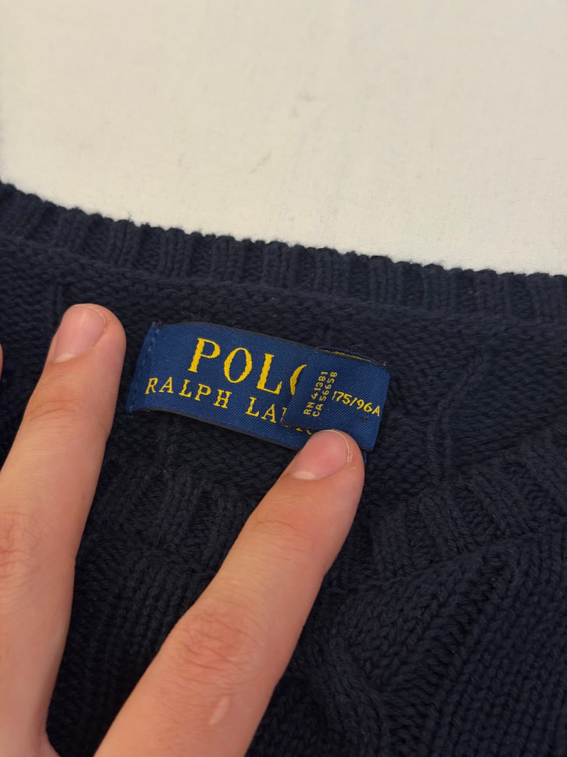 폴로 랄프로렌 꽈배기 케이블 니트 네이비 상품이미지3