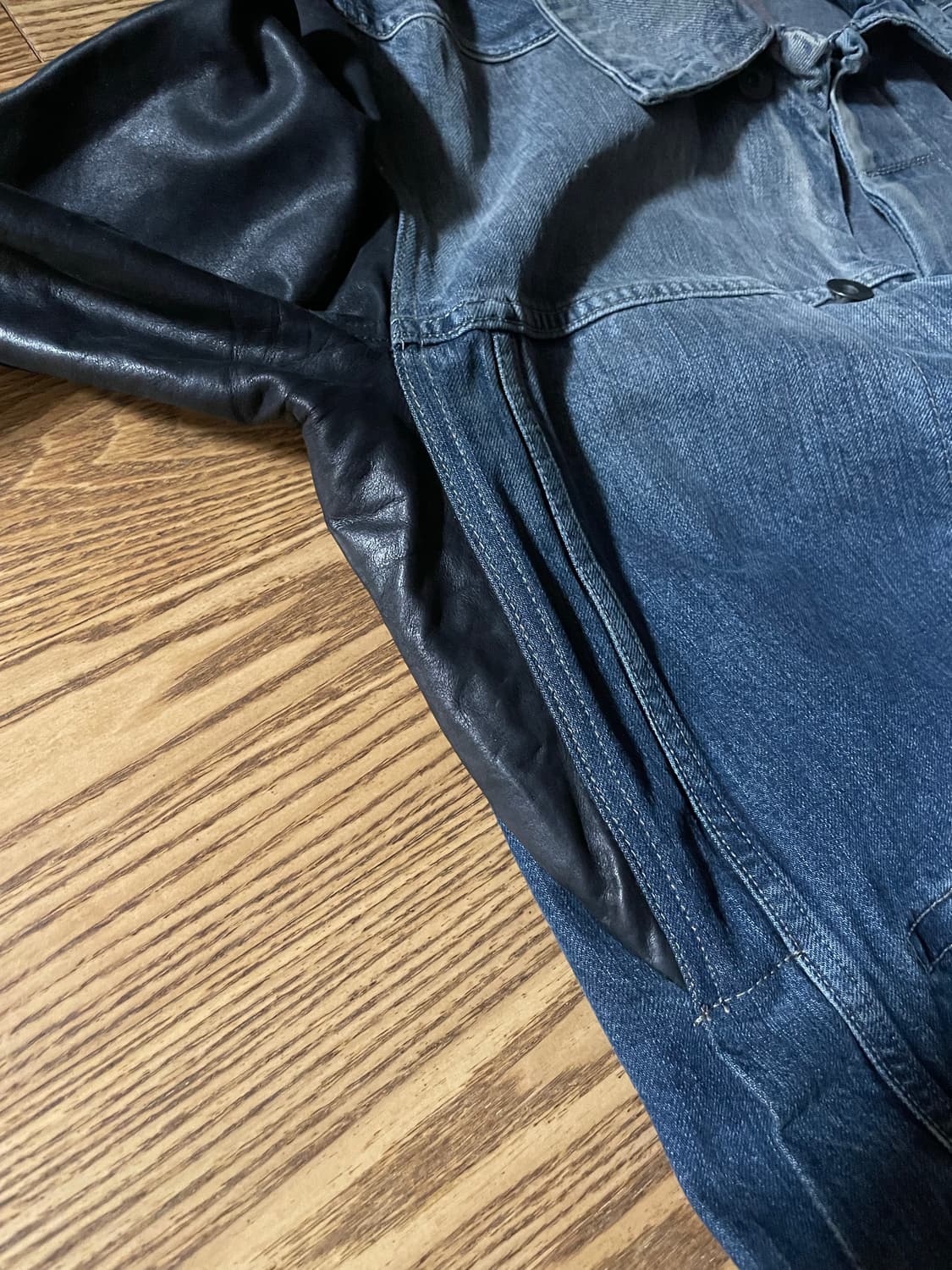 릭오웬스 레더 슬리브 데님 자켓 상품이미지8