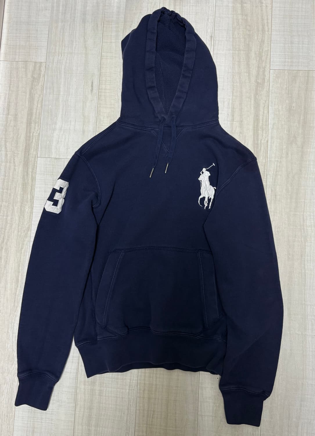 폴로 빅포니 네이비 와플 후드티 상품이미지2