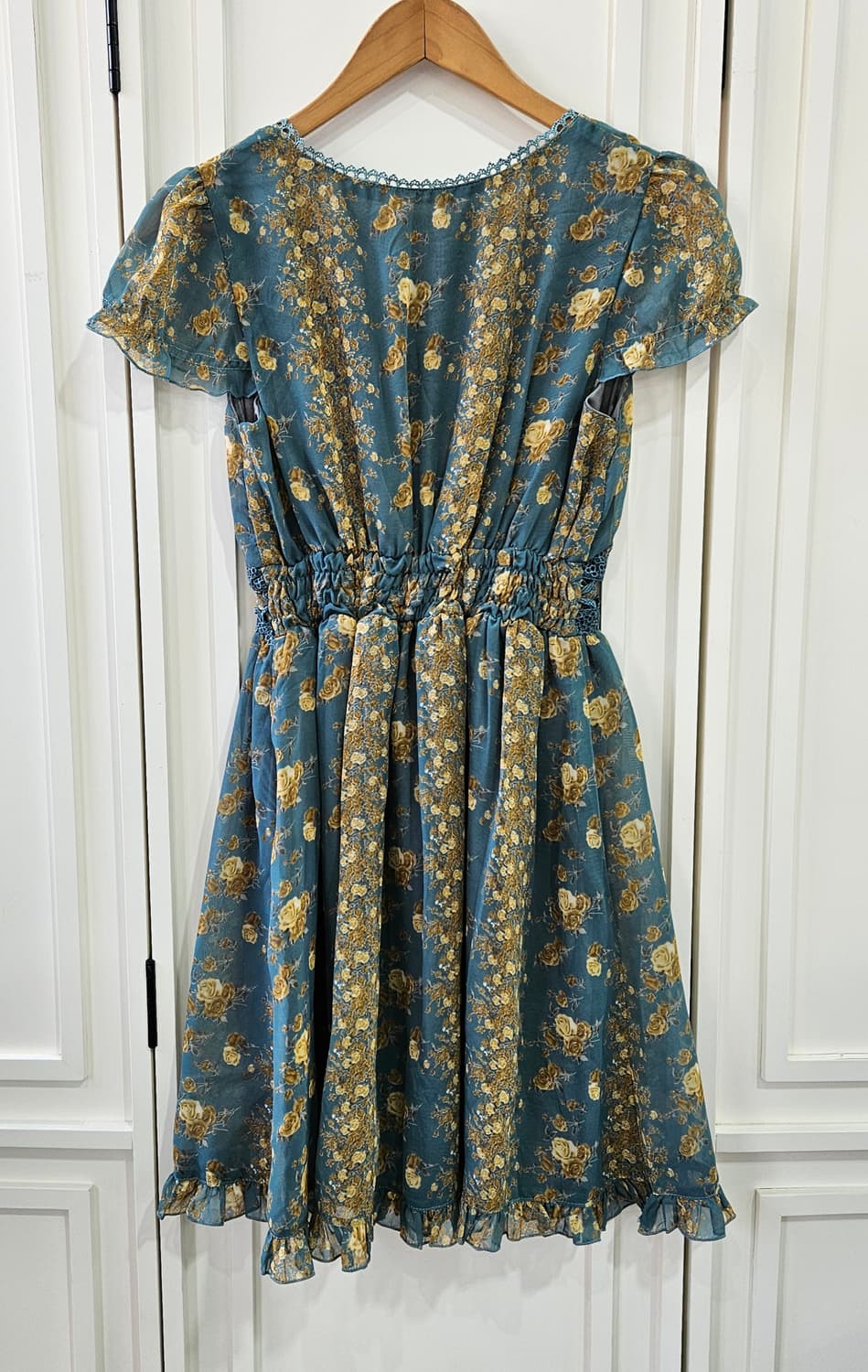 엑시즈팜(axes femme) 로즈 프린트 쉬폰 원피스 상품이미지5