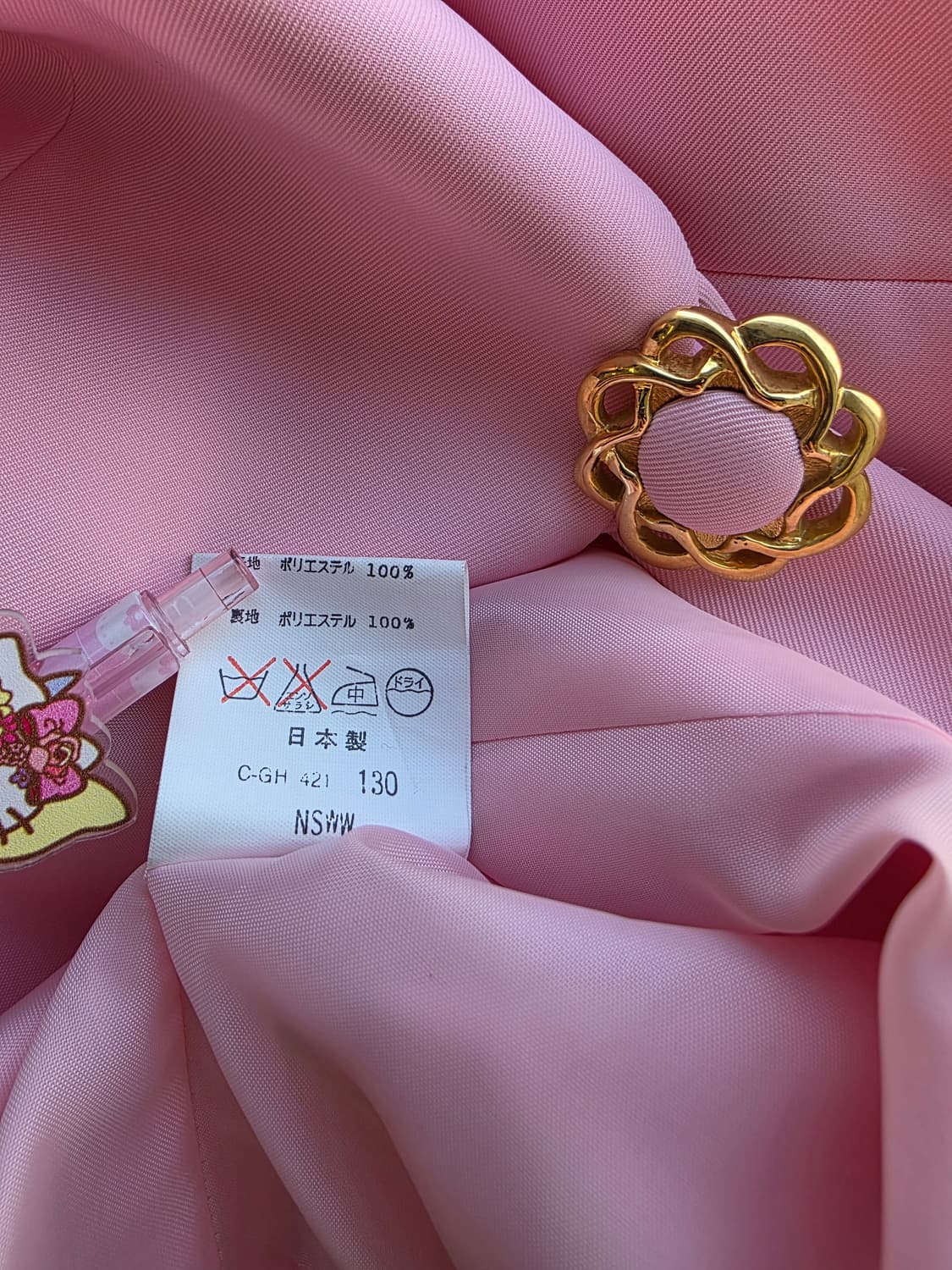 핑크 금장 단추 자켓 상품이미지4