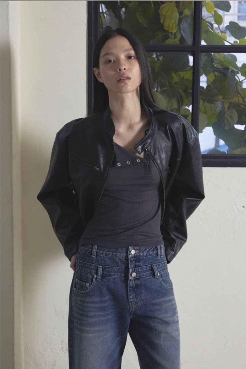 오데스 레더 집업 자켓  LEATHER ZIP-UP JACKET  상품이미지1