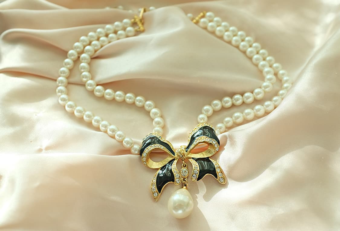 MARVELLA 리본 진주 빈티지목걸이 빈티지주얼리 상품이미지2