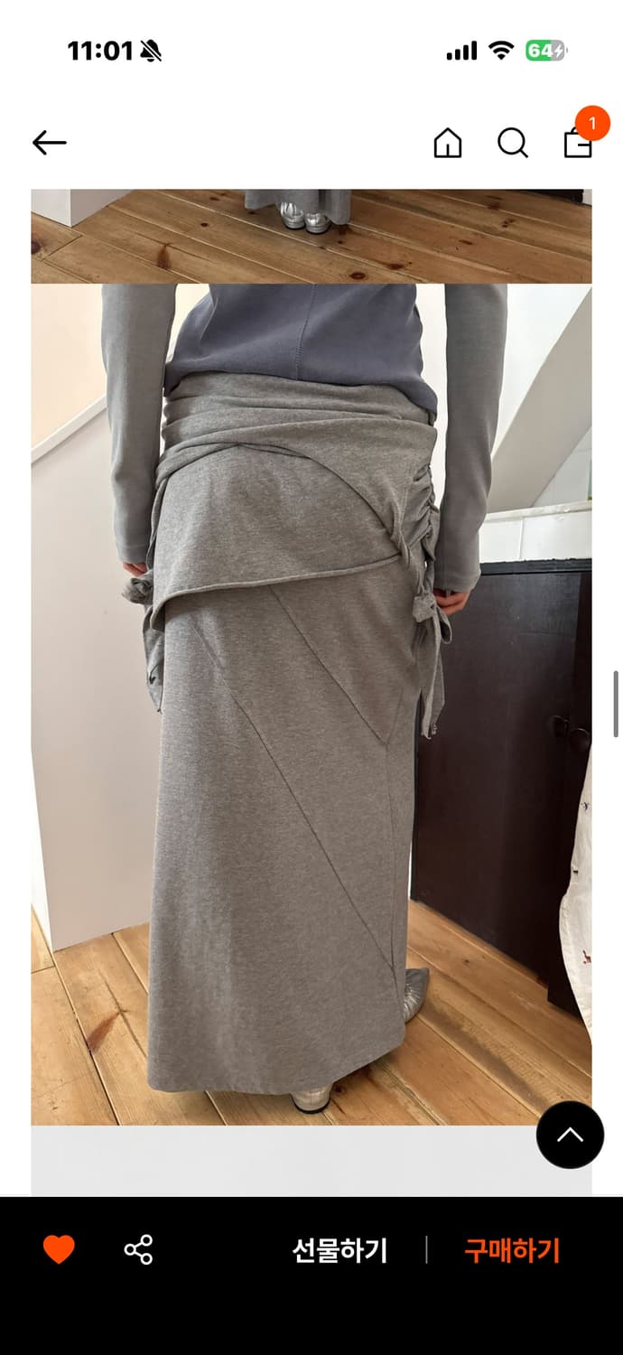 다이애그널 더블 레이어드 롱 드레스 상품이미지4