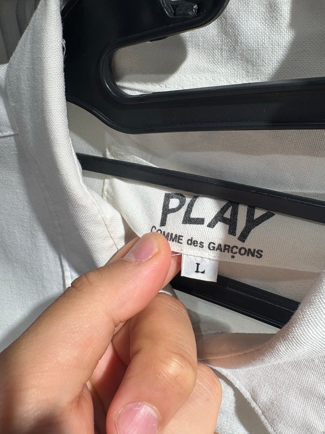 꼼데가르송 블랙와펜 화이트 셔츠 L 상품이미지4