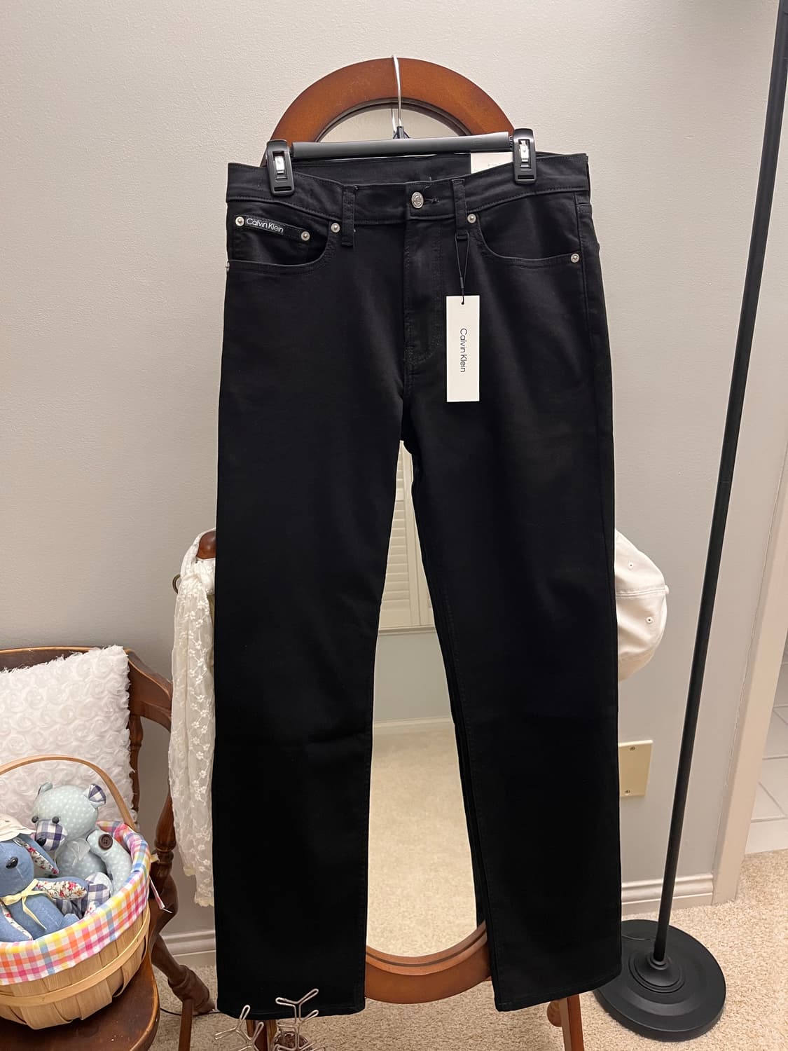 [미국 직배송/32*32] 캘빈클라인 하이스트레치 스트레이트 핏 블랙 상품이미지1