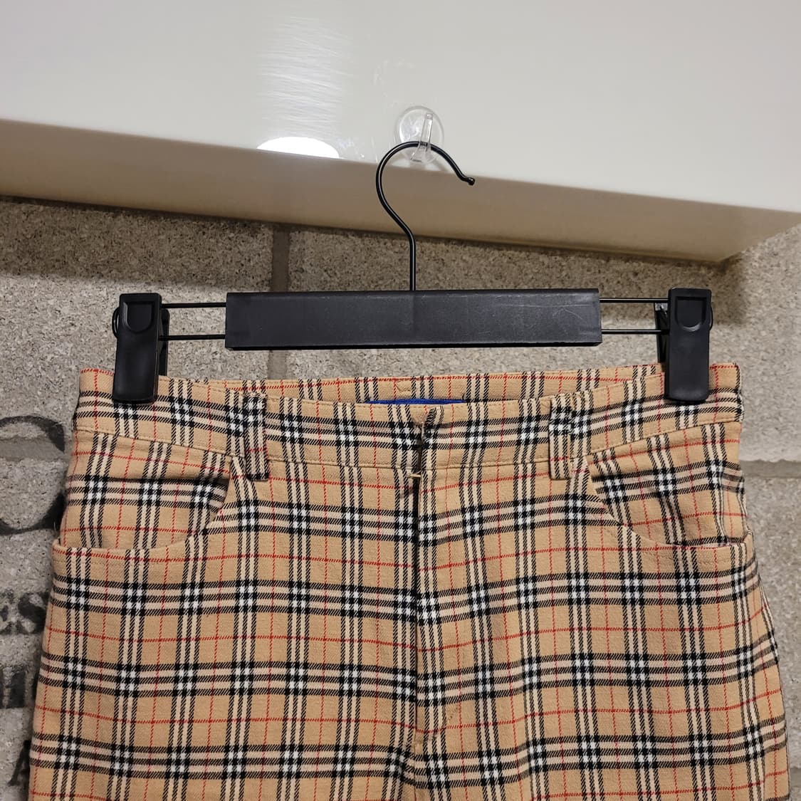 버버리 블루라벨 체크 코튼 팬츠 36 상품이미지3