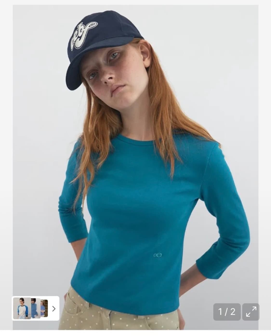 엔조블루스 베이직 3/4 슬리브 셔츠 Cobalt Blue 상품이미지1