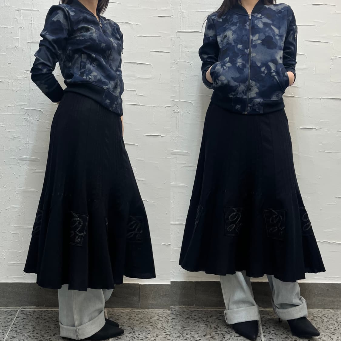 floral navy jersey 상품이미지1