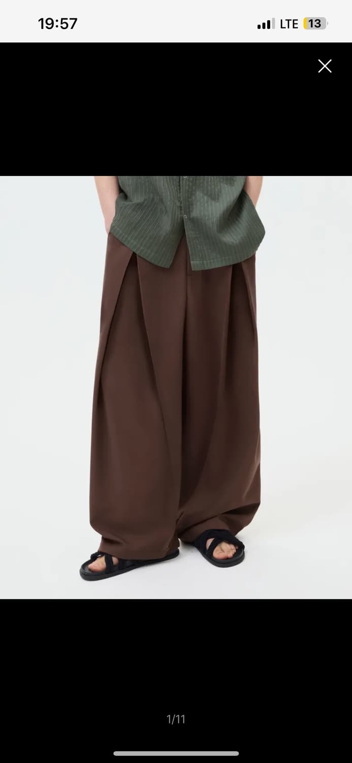 트릴리온 와이드 커브드 슬랙스 m 상품이미지1