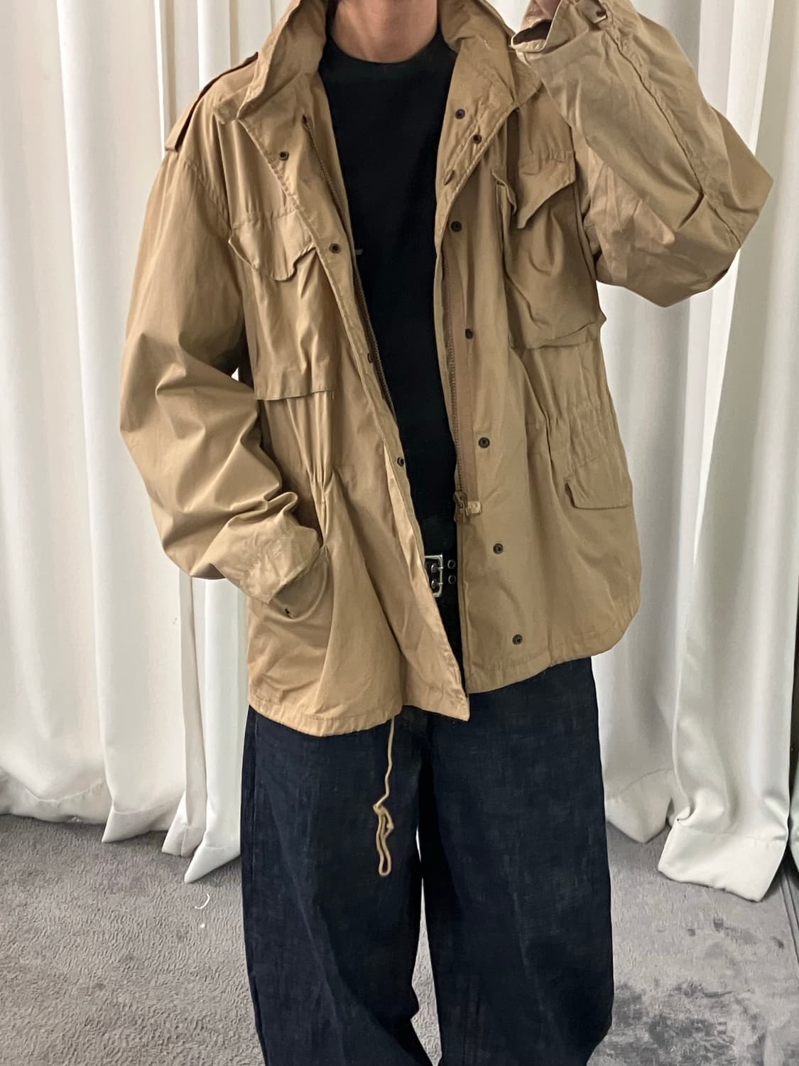 U.S 미군 베이지 M-65 필드 자켓 L 상품이미지6