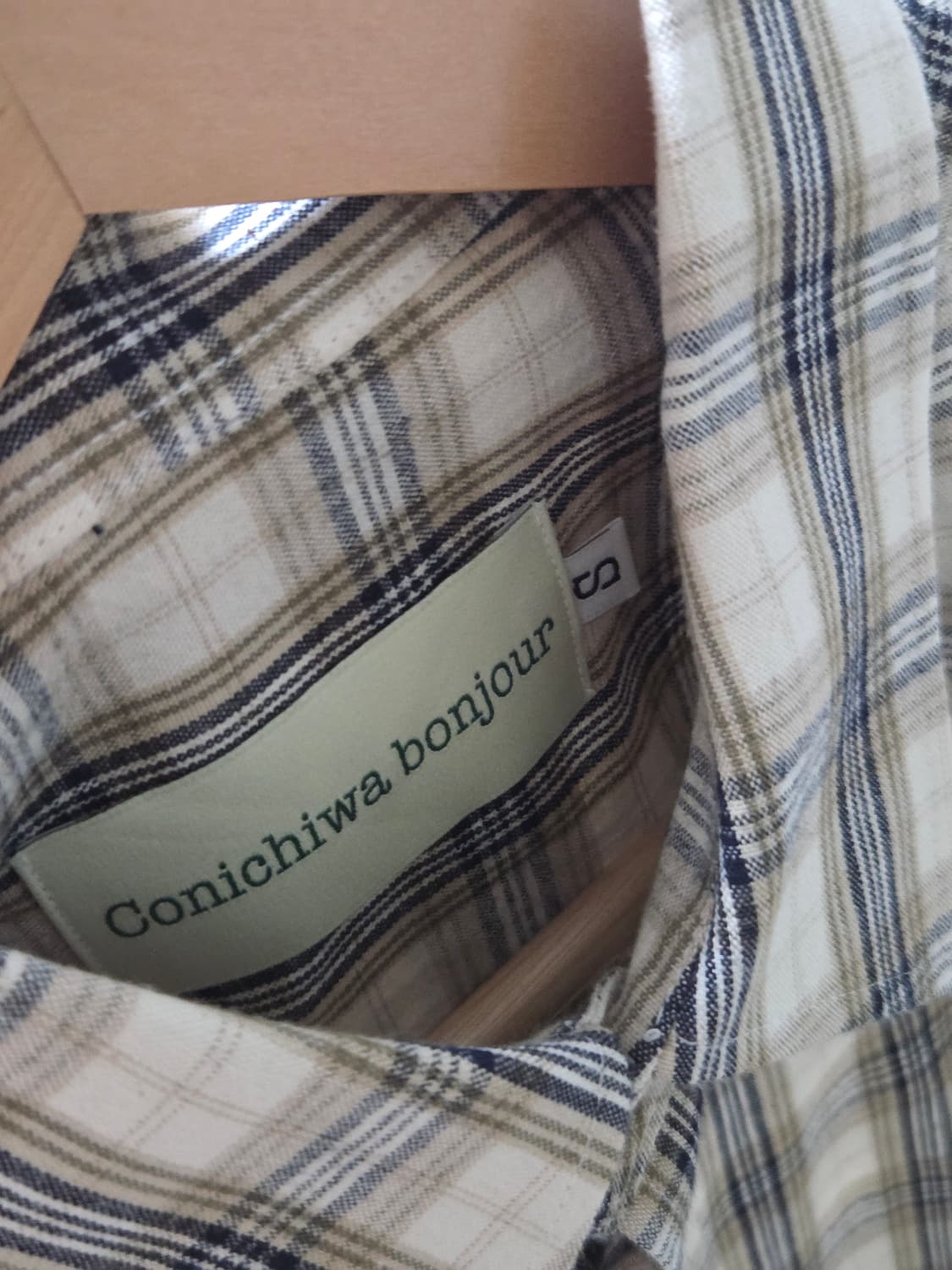 곤니치와 봉쥬르 체크 셔츠 상품이미지3