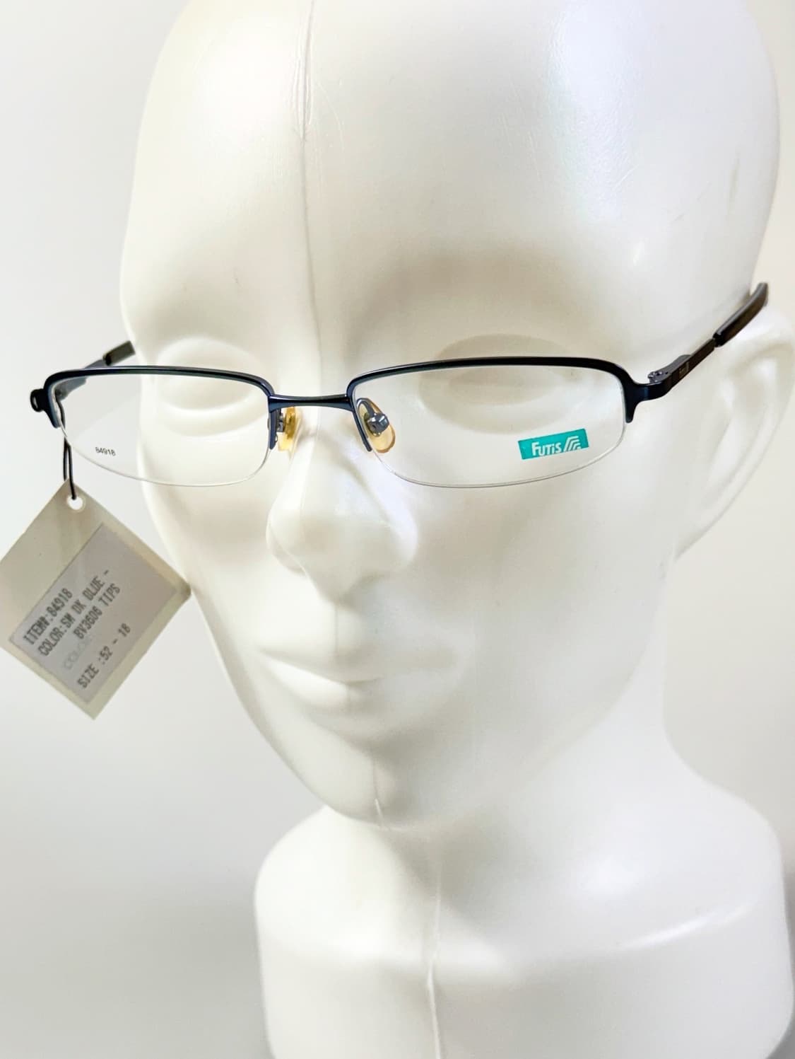90s FUTIS 블루 메탈 스퀘어 반무테 빈티지 안경 상품이미지8