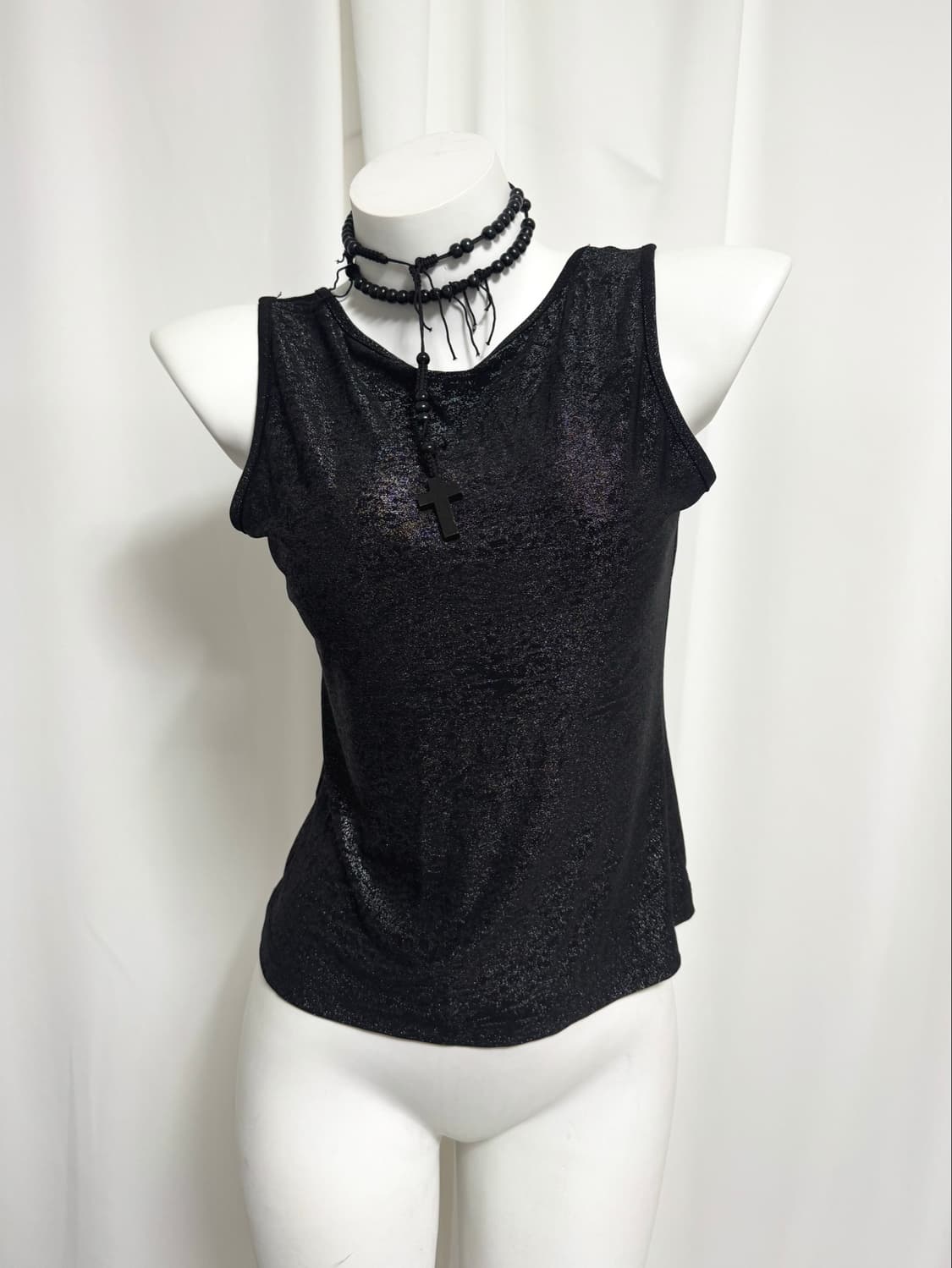 Black shimmer sleeveless 상품이미지1